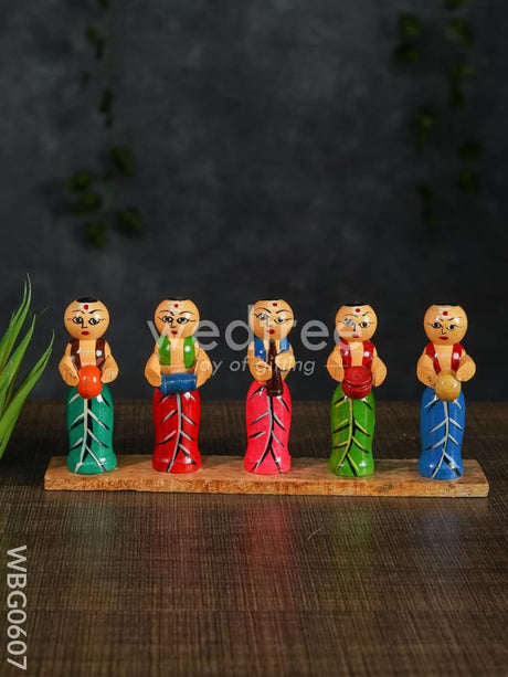 Channapatna Toys - Pandit Band (Set Of 5) Wbg0607 Kids Return Gifts