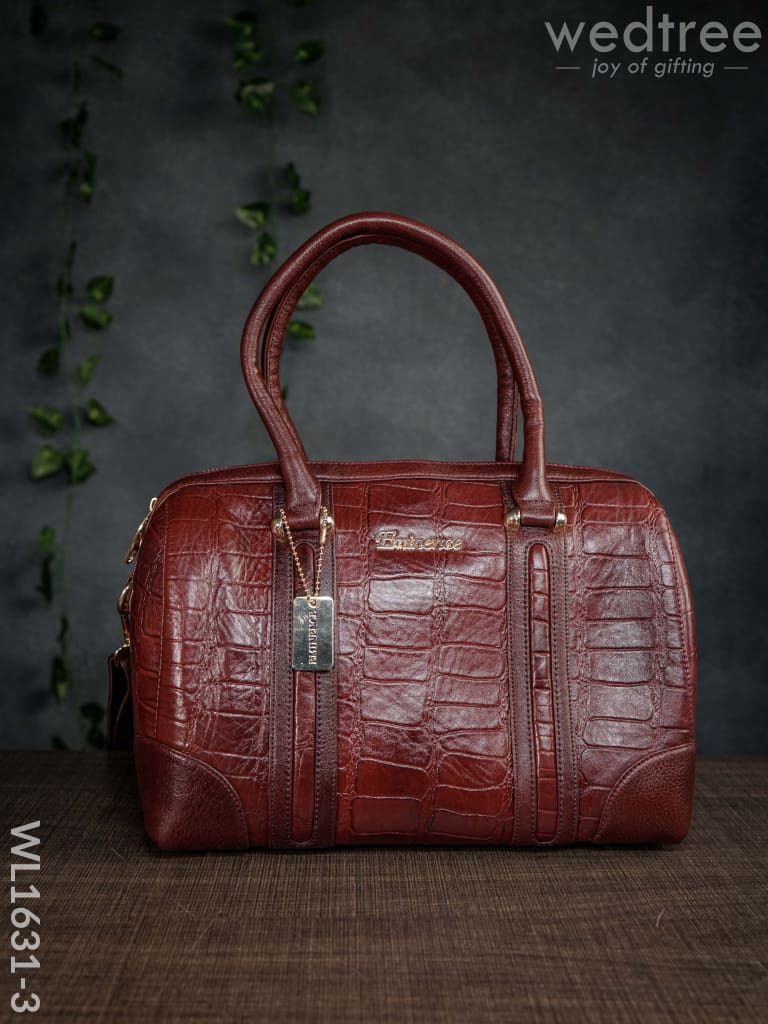 Classic Womens Leather Bag - Wl1631 Maroon Handbags