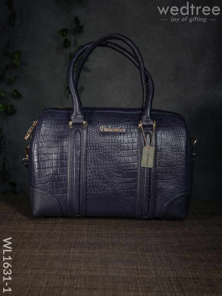 Classic Womens Leather Bag - Wl1631 Navy Blue Handbags