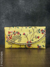 Clutch Purse With Floral Design And Chamki Work - Wbg0256-2 Clutches & Purses