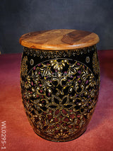 Coffee Centre Table With 4 Side Stools (Hand Painted Jhaali Cutting) - Wl0295 Side Stool Wooden