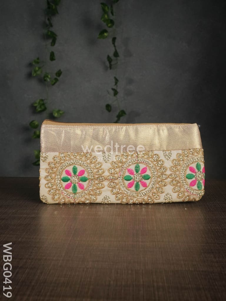 Colourful Floral Embroidery Purse With Zipper - Wbg0419 Clutches & Purses