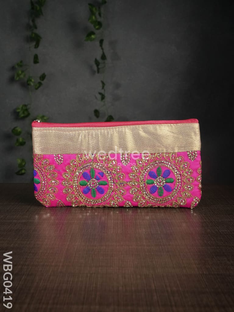 Colourful Floral Embroidery Purse With Zipper - Wbg0419 Clutches & Purses