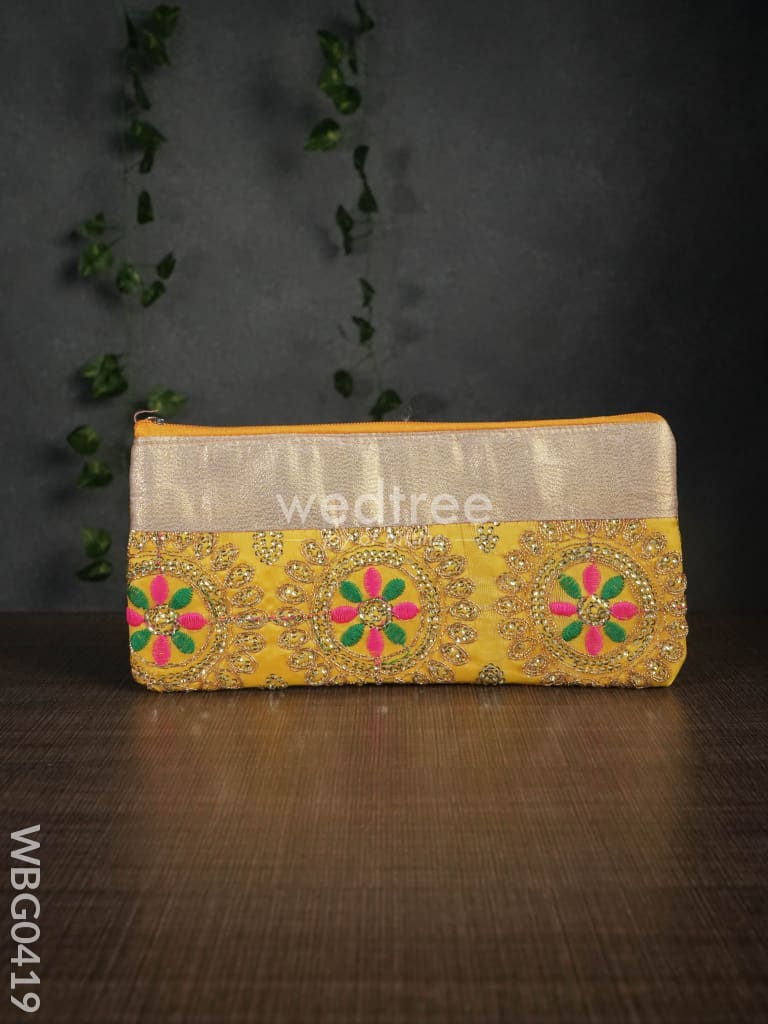 Colourful Floral Embroidery Purse With Zipper - Wbg0419 Clutches & Purses