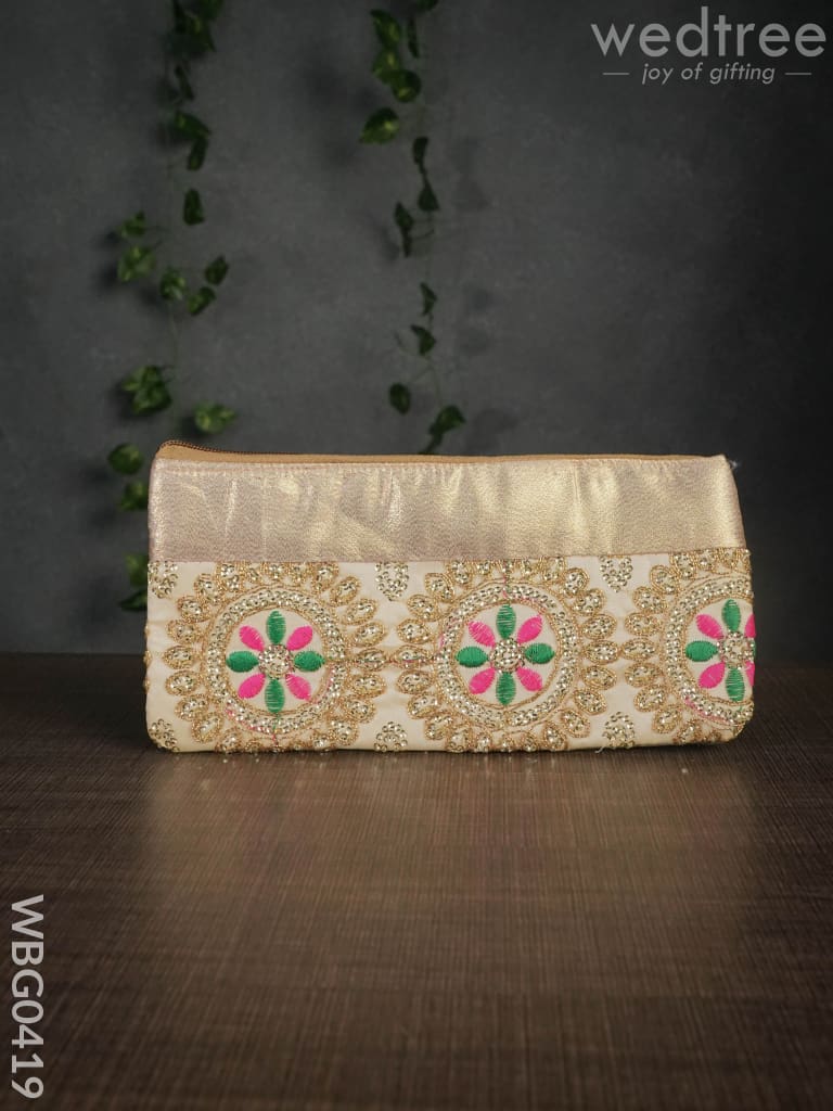 Colourful Floral Embroidery Purse With Zipper - Wbg0419 Clutches & Purses