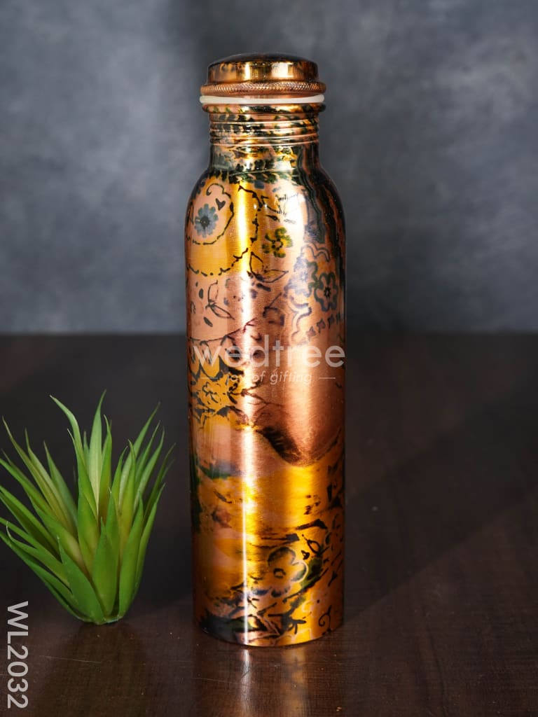 Copper Bottle With Prints - Wl2032 Utility