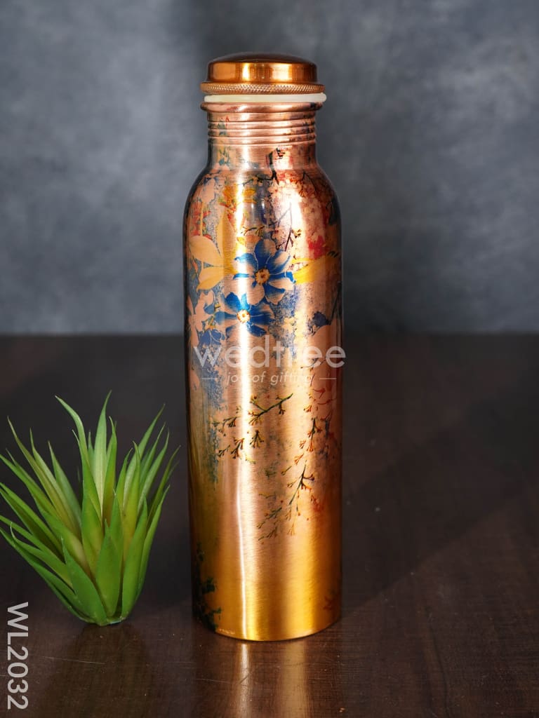 Copper Bottle With Prints - Wl2032 Utility