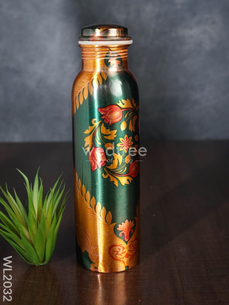 Copper Bottle With Prints - Wl2032 Utility