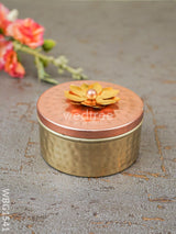 Copper Dry Fruit Box With Floral Lid - Wbg1541 Rg