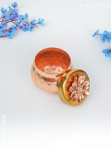 Copper Dry Fruit Container With Gold Finished Lid - Wbg1449 Box Rg