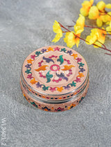 Copper Finished Meenakari Poori Box - Wl3601 Wl3601 - 2 Boxes