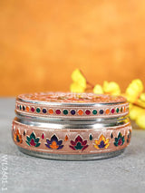 Copper Finished Meenakari Poori Box - Wl3601 Boxes