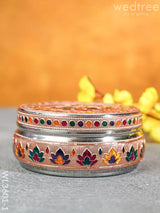 Copper Finished Meenakari Poori Box - Wl3601 Boxes