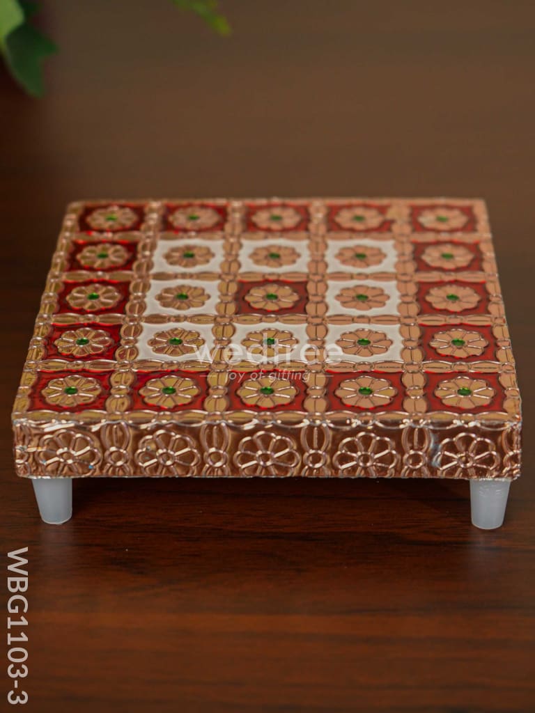 Meenakari Copper Finished Manai - Wbg1103 5X5 Inch Pooja Utilities