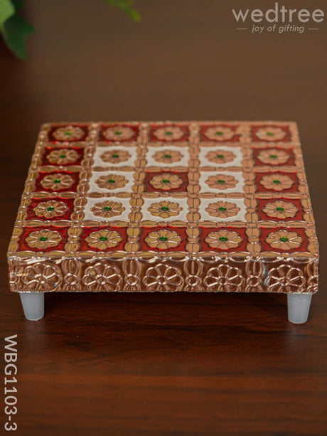 Meenakari Copper Finished Manai - Wbg1103 5X5 Inch Pooja Utilities