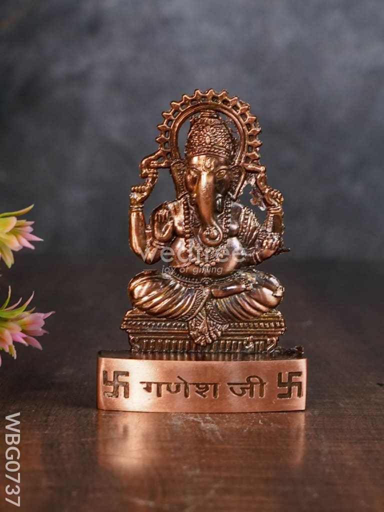 Copper Ganesha Murthi - Wbg0737 Divine Figurines