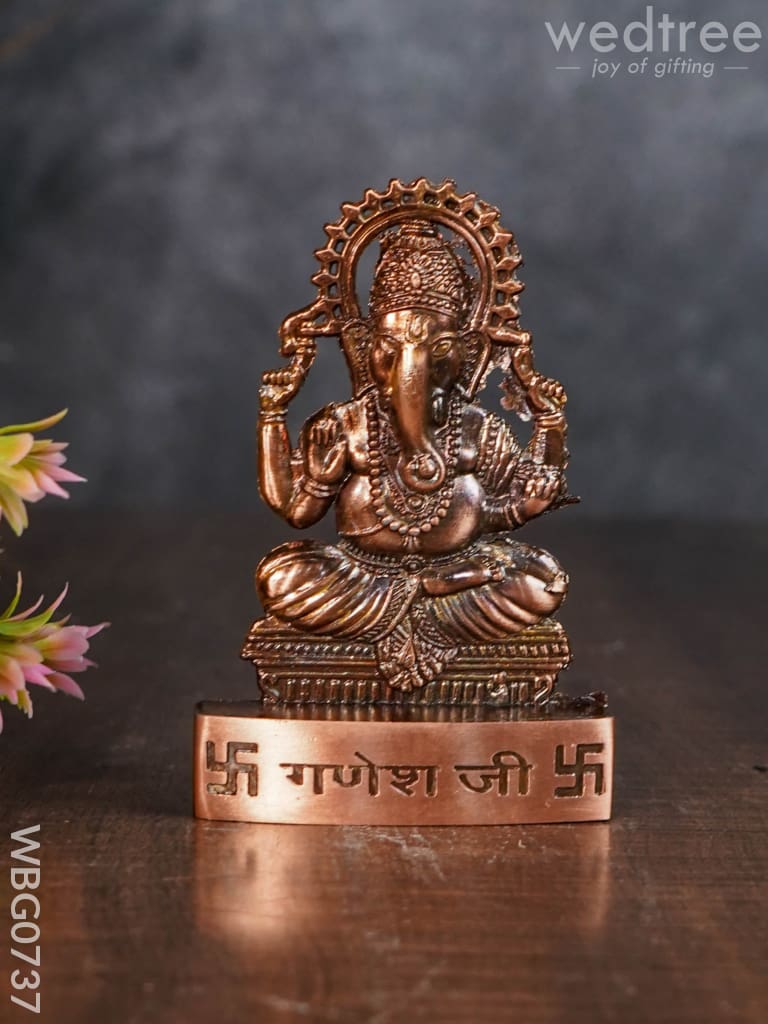 Copper Ganesha Murthi - Wbg0737 Divine Figurines