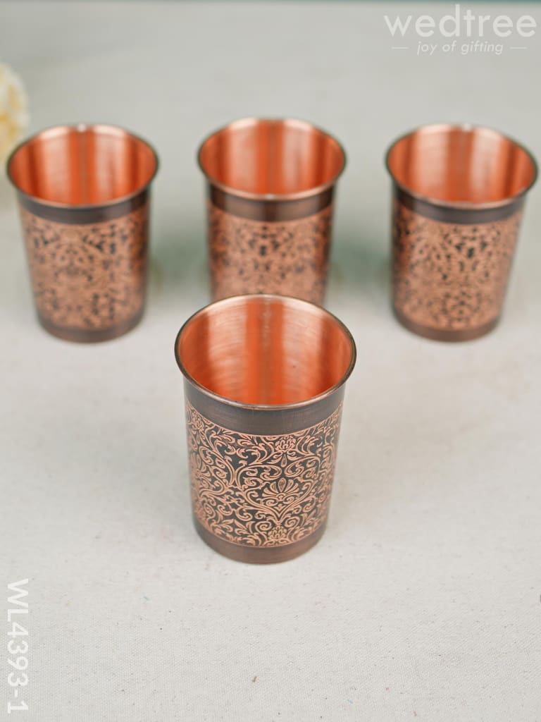 Copper Glass Set Of 4 - Wl4393 Dining Essentials