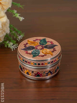 Copper Meenakari Poori Box - 4 Inch Wbg1153 Utensils