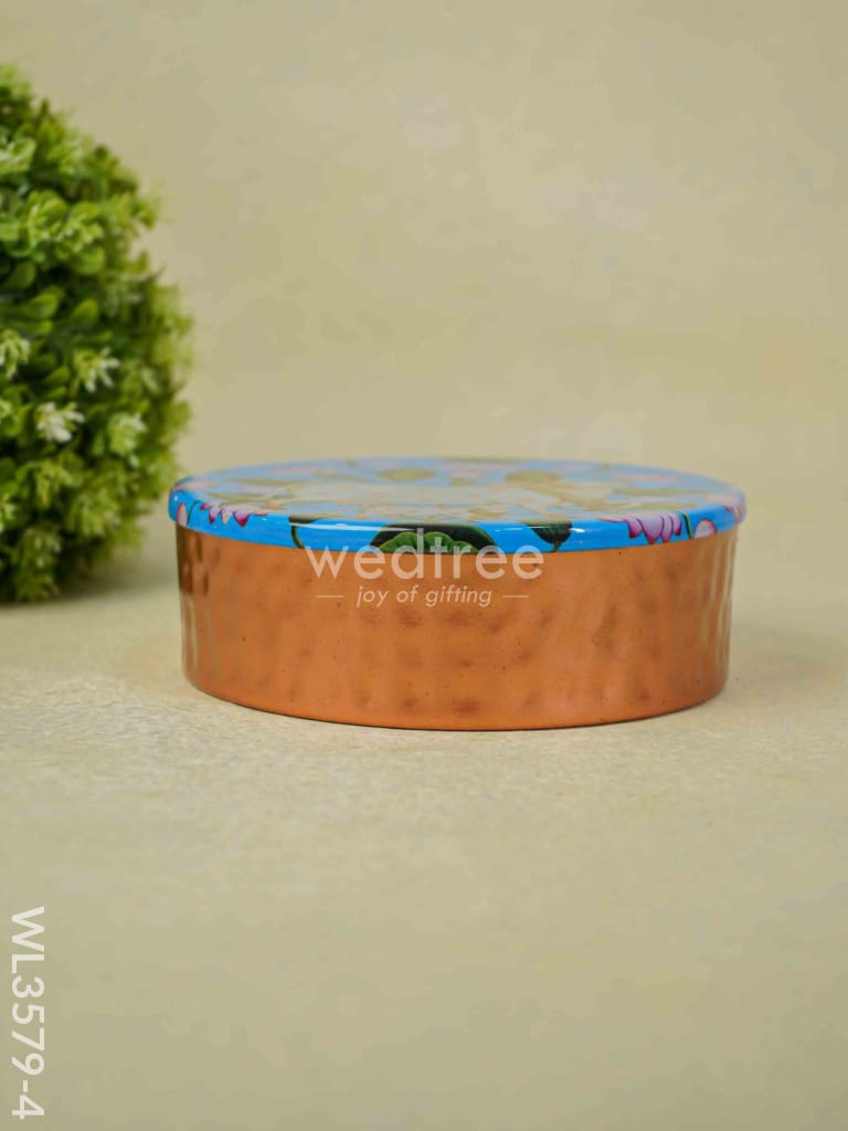 Copper Pichwai Poori Box - Wl3579-4 Utensils