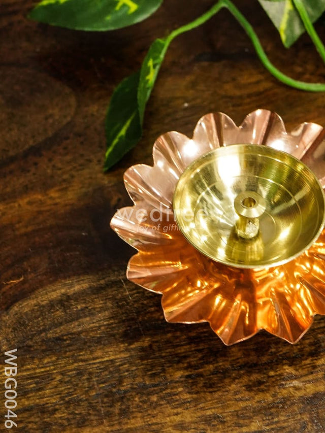 Copper Plated Brass Diya - Wbg0046 Diyas