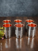 Copper With Stainless Steel Glass - Set Of 6 Wl2569 Dining Essentials