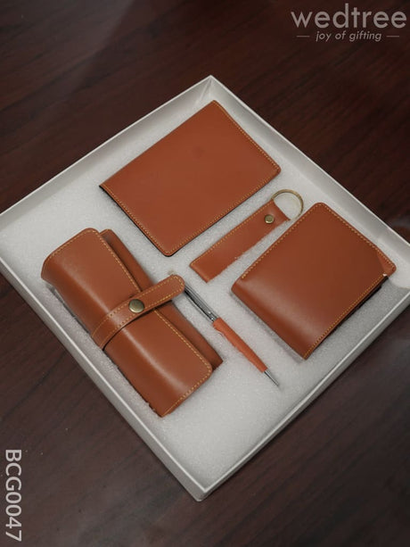 Corporate Gift - Bi Fold Lather Wallet Combo Tan Bcg0047 Office Utility