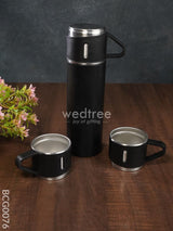 Corporate Gift - Black Vacuum Flask & 3 Cup Set Bcg0076 Office Utility