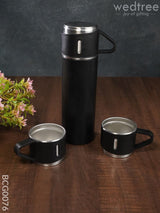 Corporate Gift - Black Vacuum Flask & 3 Cup Set Bcg0076 Office Utility