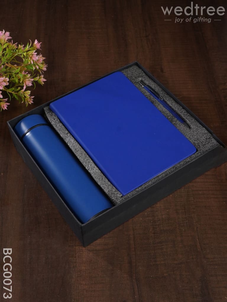 Corporate Gift - Blue Flask & Diary With Pen Set Bcg0073 Office Utility