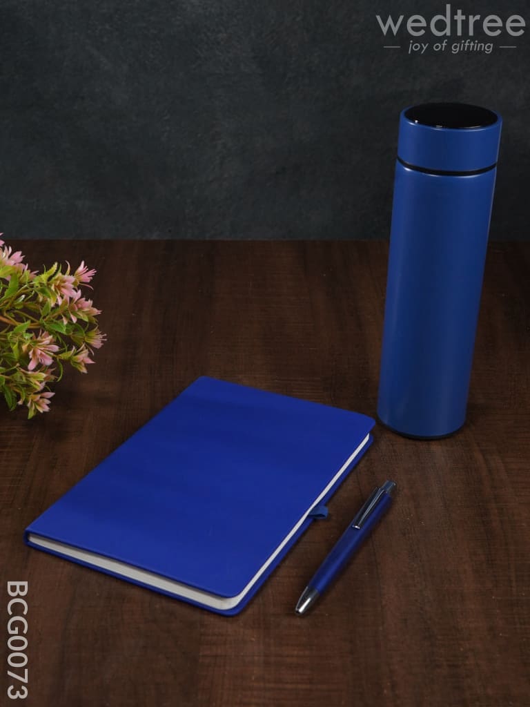 Corporate Gift - Blue Flask & Diary With Pen Set Bcg0073 Office Utility