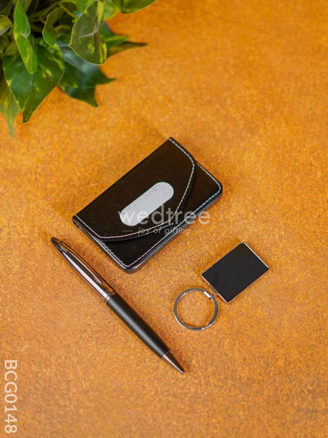 Corporate Gift - Card Holder With Pen & Keychain Bcg0148 Office Utility