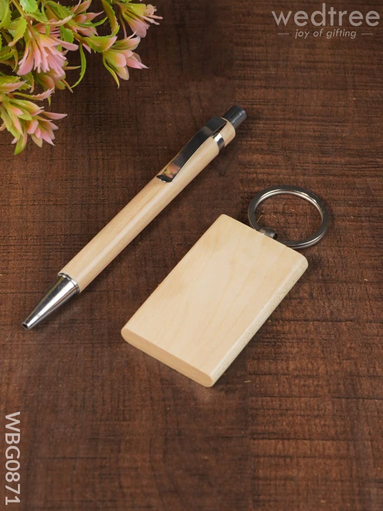 Corporate Gift - Wooden Pen & Key Chain Set Wbg0871 Gifts