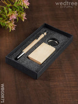 Corporate Gift - Wooden Pen & Key Chain Set Wbg0871 Gifts