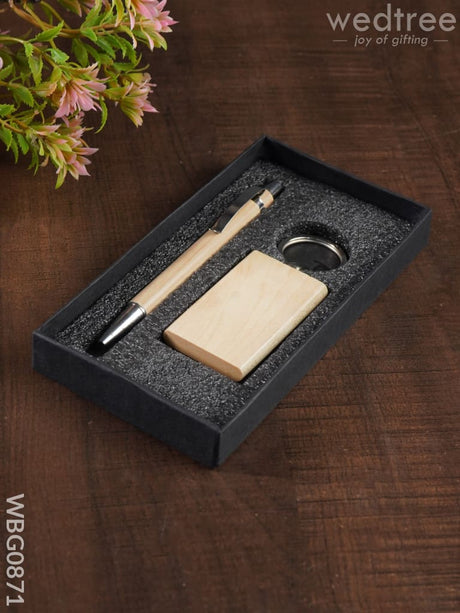 Corporate Gift - Wooden Pen & Key Chain Set Wbg0871 Gifts