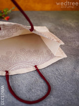 Jute Bag With Floral Rangoli Design - Wbg1333 Bags