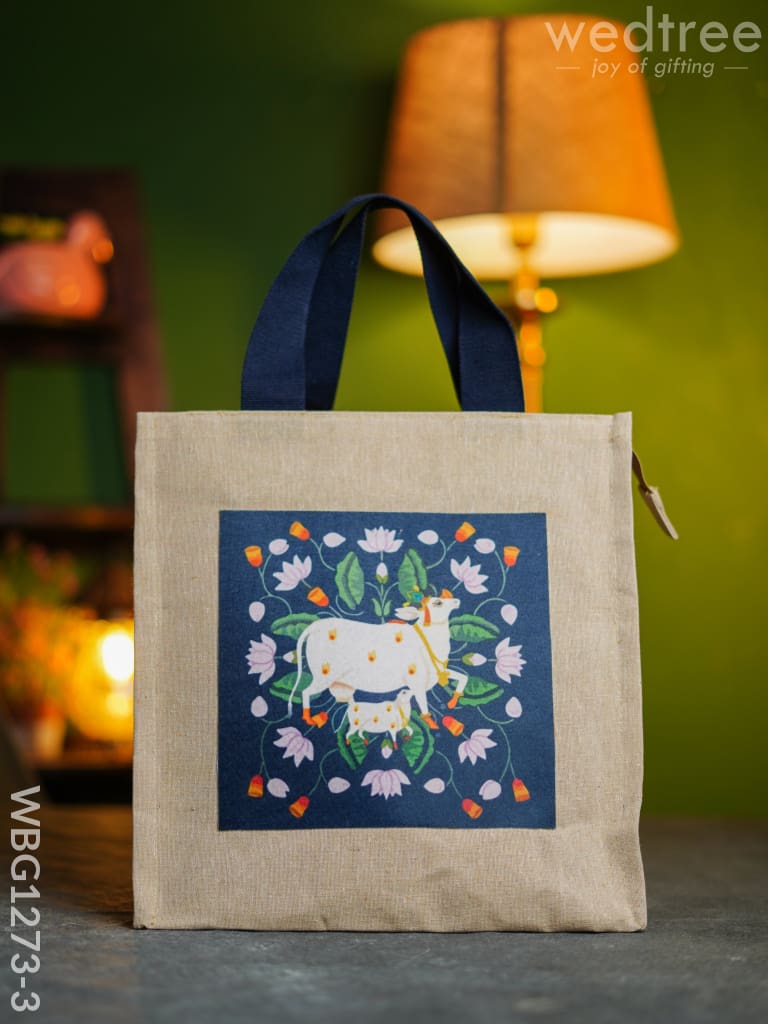 Cotton Cloth Bag For Tamboolam - Wbg1273 Blue Jute Bags