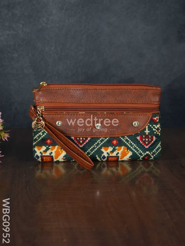 Cotton Fabric Purse With Stone Work - Wbg0952 Clutches & Purses