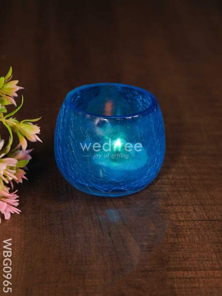 Cracked Glass Candle Holder - Wbg0965 Candles