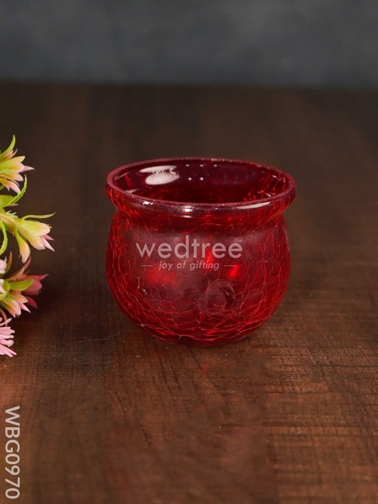 Cracked Glass Pot Shaped Candle Holder - Wbg0970 Candles