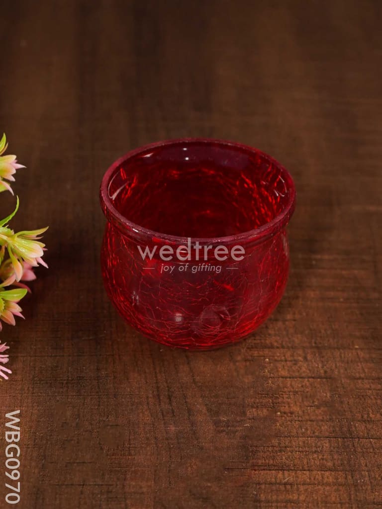 Cracked Glass Pot Shaped Candle Holder - Wbg0970 Candles