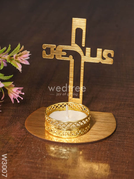 Cross Sign Shadow Diya - Mdf W3007 Candles