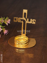 Cross Sign Shadow Diya - Mdf W3007 Candles