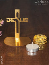 Cross Sign Shadow Diya - Mdf W3007 Candles
