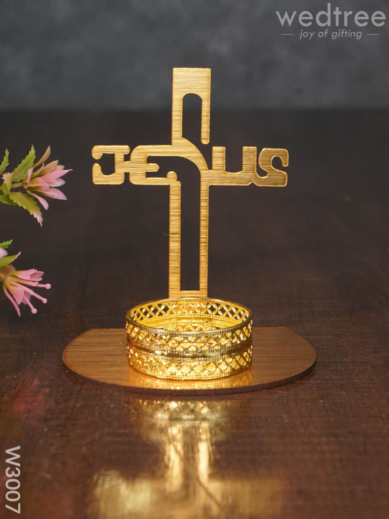 Cross Sign Shadow Diya - Mdf W3007 Candles