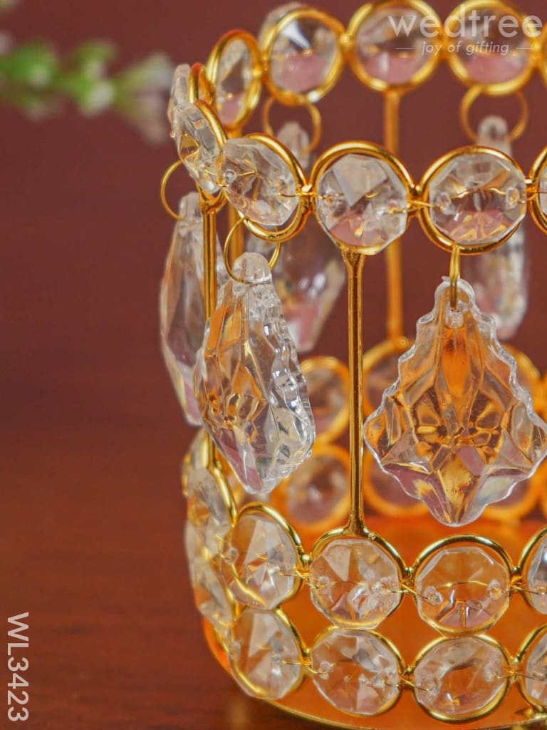 Crystal Candle Holder - Gold Finish Wl3423 Candles & Votives