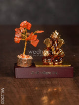 Crystal Stone Tree With Ganesha Idol - Wl2203 Glass Decor