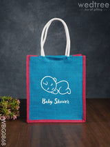 Customizable Baby Shower Jute Bag - 10 Inch Wbg0868 Bags