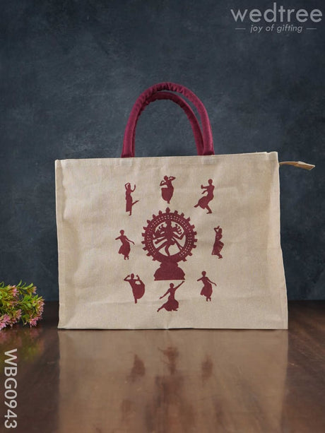 Customizable Juco Bag With Handle - Arangetram Wbg0943 Jute Bags