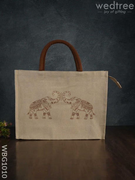 Customizable Printed Juco Bag - Elephants Wbg1010 Jute Bags